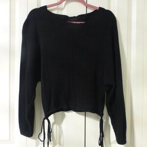 FOREVER 21 black oversized sweater with ties
